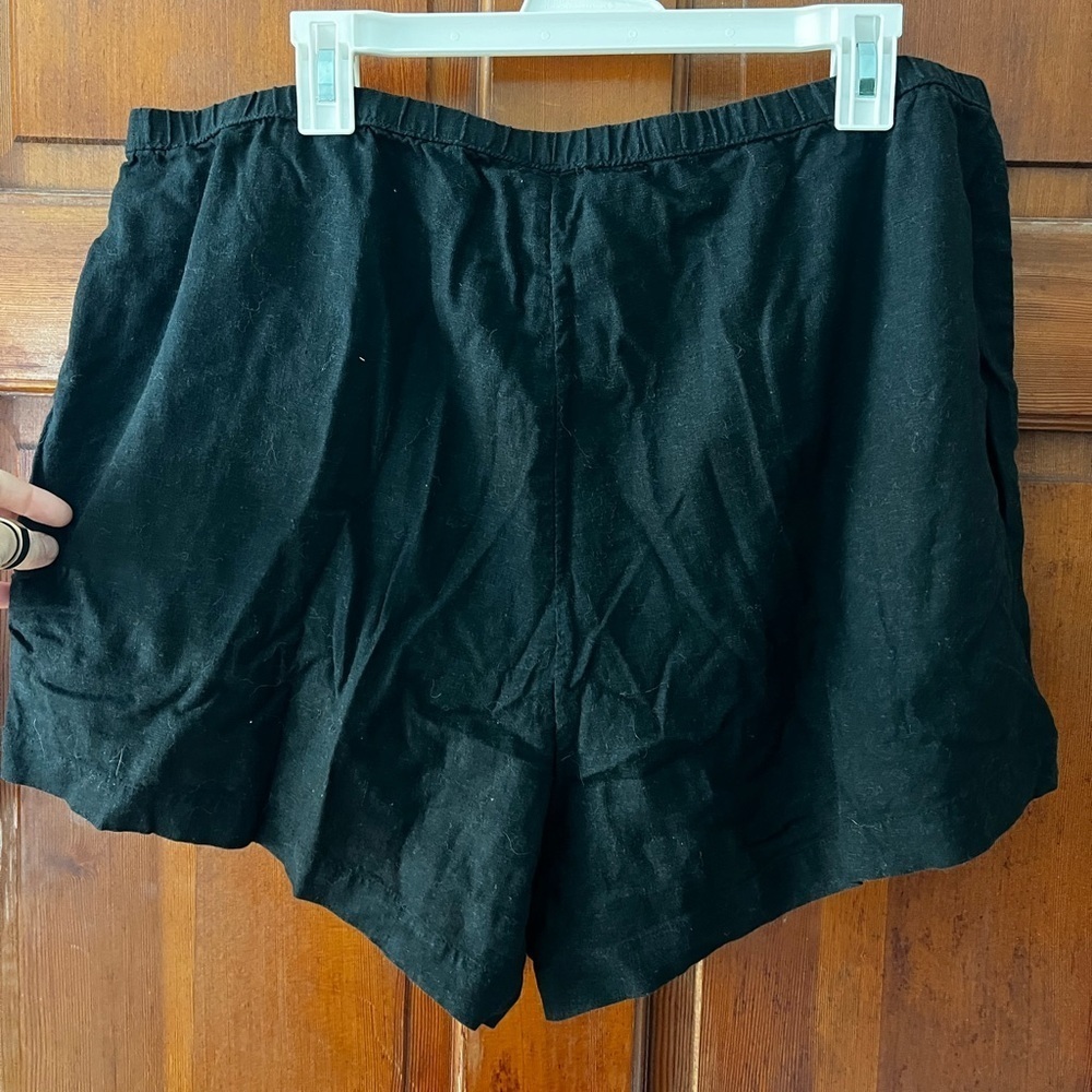 A New Day Black Linen Blend Shorts XXL | Women’s Pull-On Elastic Waist Summer - Picture 4 of 5